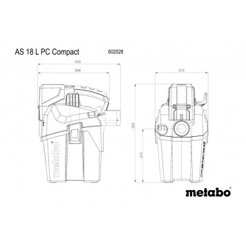 Пылесос  AS 18 L PC COMPACT аккумуляторный (602028850) METABO-3