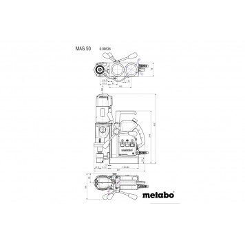 Дрель MAG 50 на магнитной стойке 1.2 кВт METABO 600636500-1