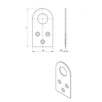 Замочная петля пробой-ушко 40х75 мм-1