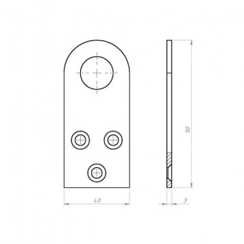 Замочная петля пробой-ушко 40х90 мм-1