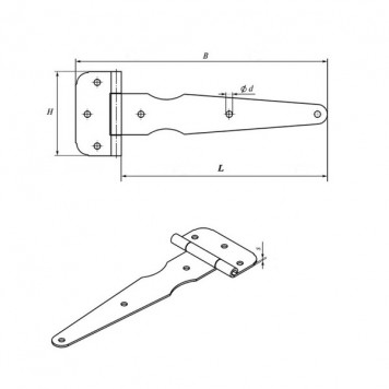 Петля стрела ПС-200 цинк, 200 мм-1
