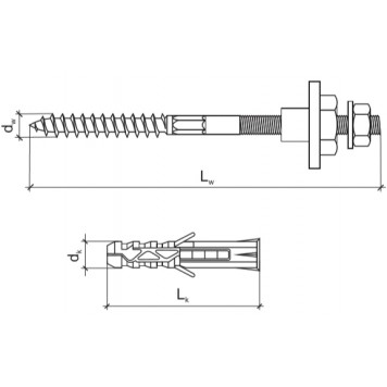Крепление BKMUX-12100 для умывальника 12х60 мм Wkret-1