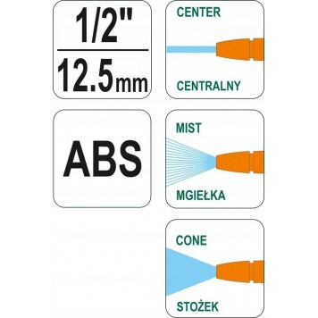 Пистолет-распылитель 89213 3-режимный к шлангу 1/2 FLO-3