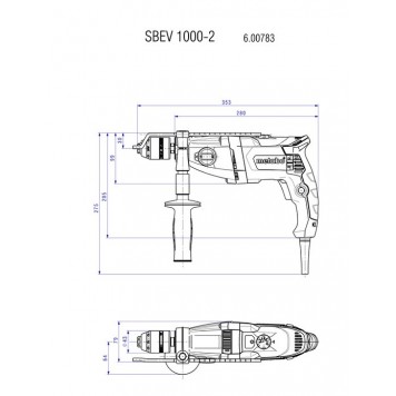 Дрель SBEV 1000-2 ударная 1000 Вт, быстрозажимной патрон 14 мм (600783500) METABO-4