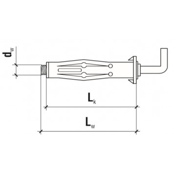 Дюбель Molli с прямоугольным крюком 4х32 мм (12), уп 300шт.-1