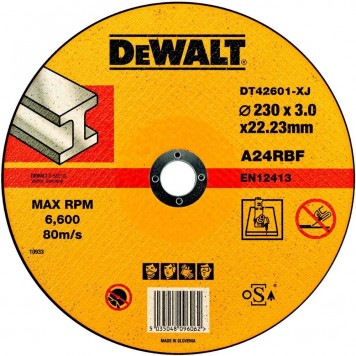 Круг отрезной DT42601-XJ по металлу 230x22.2x3 мм, тип 1 DeWALT