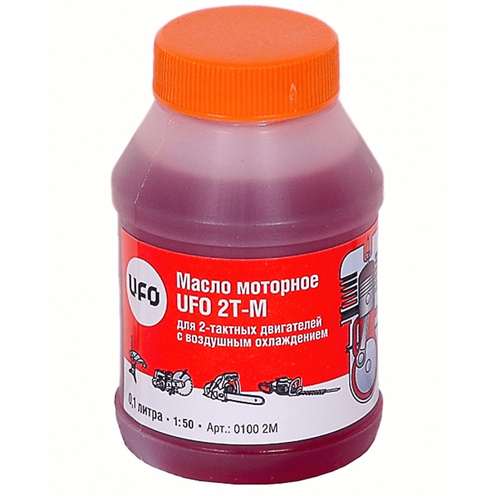 Купить Масло моторное UFO 2T-M 0,1л (красное) 31525 - по цене 59 ₽ в Крыму  с бесплатной доставкой по Симферополю в интернет-магазине ALET.TOOLS - все  для строительства и ремонта