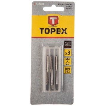 Метчик 14А204 М4, шаг 0,7, комплект 3 шт. ТОРЕХ-1