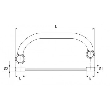 Ключ YT-0175 накидной стартерный 19х22 мм YATO-1