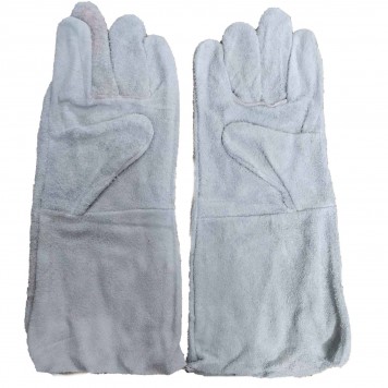 Перчатки сварщика замшевые длинные серые 35 см-1