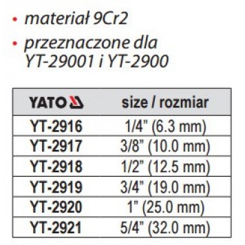 Плашка YT-2921 трубная 5/4" YATO-1