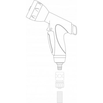 Пистолет-распылитель 89192 металлический 7-режимный, к шлангу 1/2 FLO-3