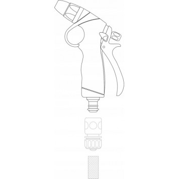 Пистолет-распылитель 89193 с регулировкой, к шлангу 1/2 FLO-3