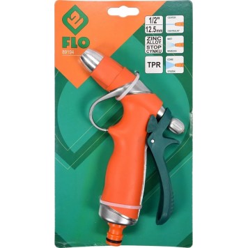 Пистолет-распылитель 89194 металлический 3-режимный, к шлангу 1/2 FLO-1