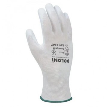 Перчатки 4567 трикотажные белые с полиуретановым покрытием размер 8 (M) DOLONI