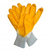 Перчатки нитрил жёлтые (неполный облив)