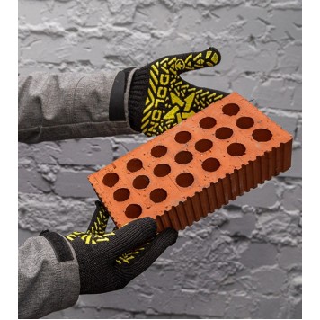 Перчатки 562 чёрные с рисунком ЗВЕЗДА ПВХ-3