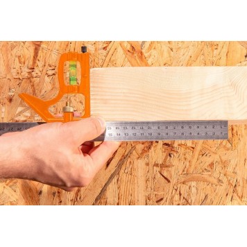 Линейка 72-126 с уровнем многофункциональная 60см, нержавеющая сталь NEO-1