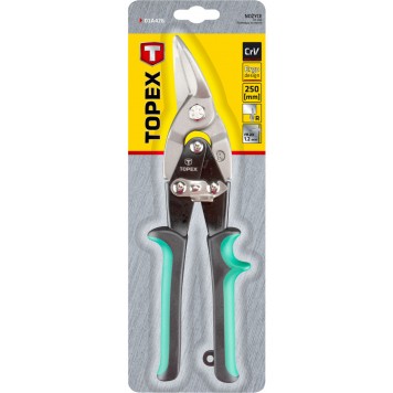 Ножницы 01А426 по металлу 250 мм правые зелёные ТОРЕХ-1