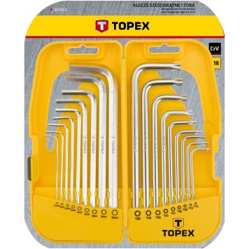 Ключи 35D953 шестигранные и TORX набор длинные 18 шт. ТОРЕХ-1