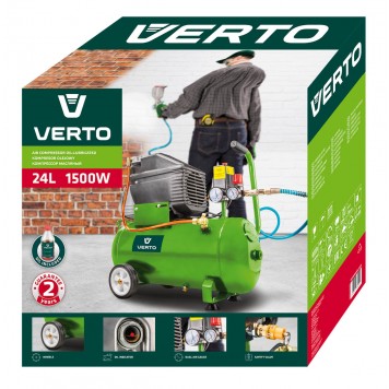 Компрессор 73K002 масляный 1,5 кВт, 24 л VERTO-3