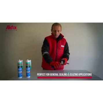 Герметик силиконовый универсальный 100Е (алюминиевый) 280 мл AKFIX-4