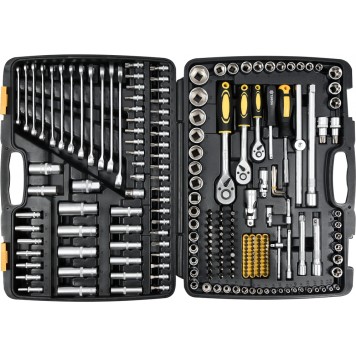 Набор 58700 насадок торцевых CRV с трещоткой 1/4 + 3/8 + 1/2 дюйма 216 предметов XXL VOREL-1