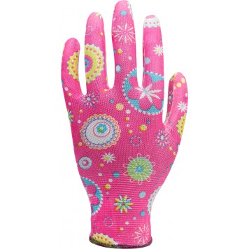 Перчатки 74132 огородные 9 темно-розовые FLO-1