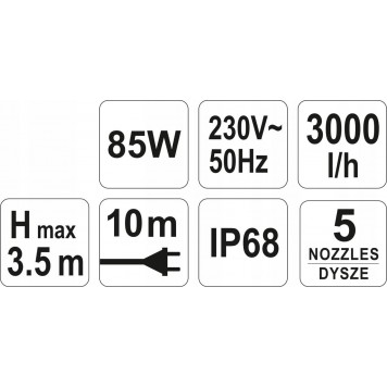 Фонтанный насос 79932 85 Вт, 3000 л/ч FLO-3