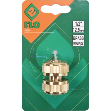 Муфта 89074 латунная (шланг-шланг) 1/2 FLO-1
