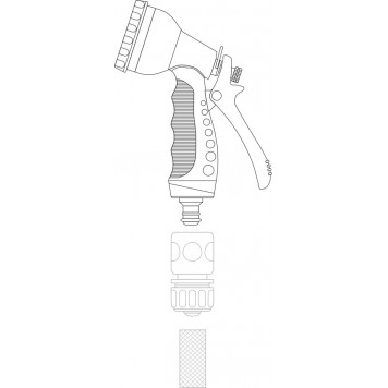 Пистолет-распылитель 89191 металлический 7-режимов, к шлангу 1/2 FLO-4