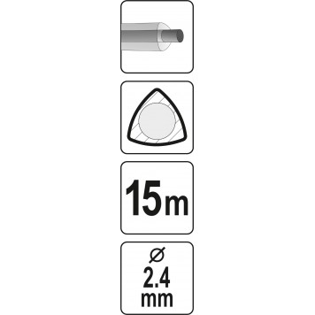 Леска 89470 для триммера TRYGON 2,4 мм x 15 м (овал с сердцевиной)-2