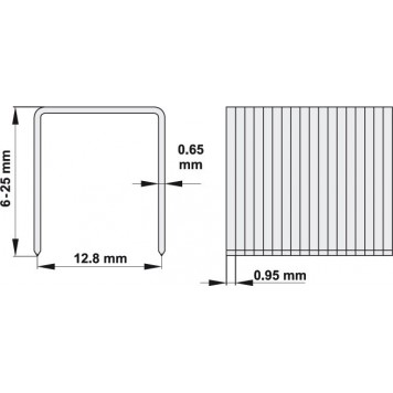 Скобы YT-0932 25/12,8 мм для пневмостеплера 1000 шт YATO-1