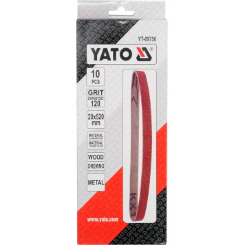 Лента YT-09750 бесконечная P120, 20х520 мм, 10 шт YATO-1