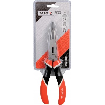 Тонкогубцы YT-1946 удлинённые изогнутые усиленные 200 мм YATO-1