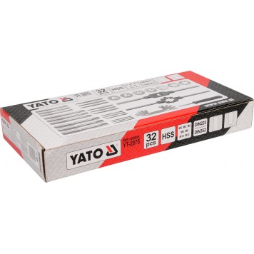 Набор YT-2975 плашек и метчиков (М3;4;5;6;8;10;12) 32 предмета YATO-2