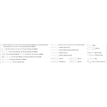 Набор YT-38911 инструментов 1/2", 1/4" 79 предметов YATO-4