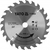 Диск YT-60634 с карбид вольфрамом 190х20 мм, 24 зуба YATO