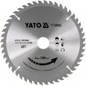 Диск YT-60682 с карбид вольфрамом 216х30 мм, 48 зубьев YATO