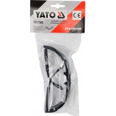 Очки YT-7366 защитные открытые чёрные с дужками YATO