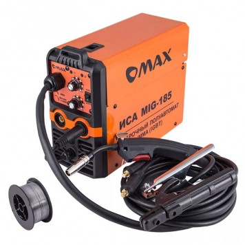 Полуавтомат OMAX MIG-185(MIG/MMA) C Газом/Без газа. 160-260В/1Ф1. Электрододержатель с кабелем