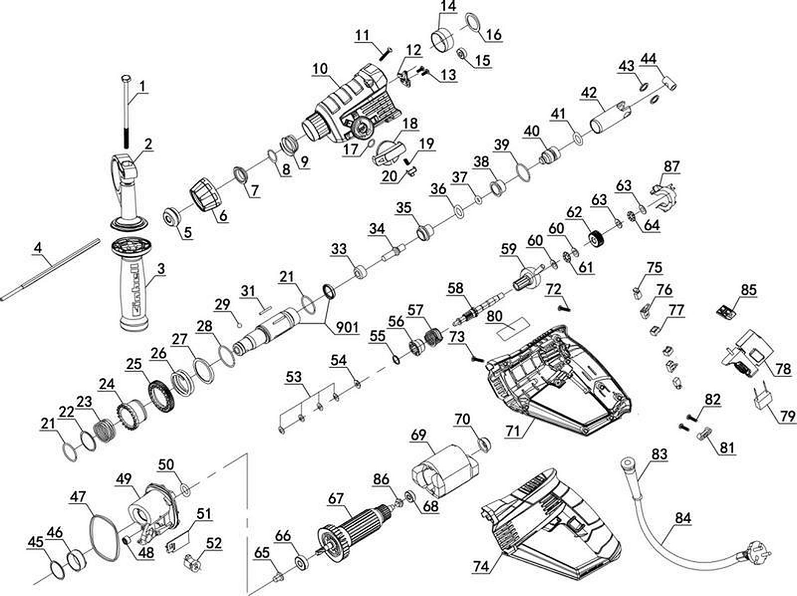 Запасные части и деталировка для перфоратора TC-RH 800 E 4257920 (Ident number 11039)