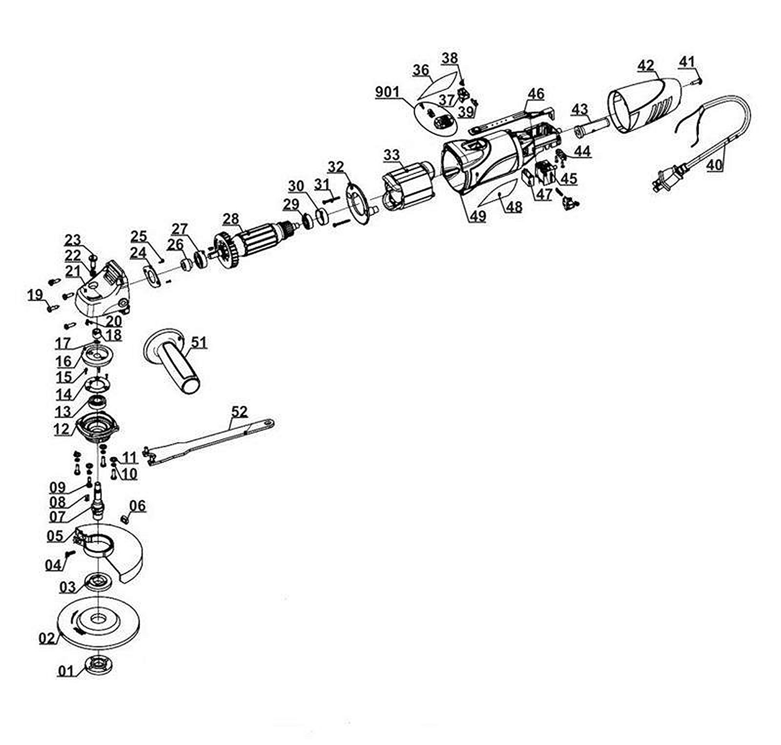 Запасные части и деталировка для УШМ TC-AG 125 kit (Ident number 11025)