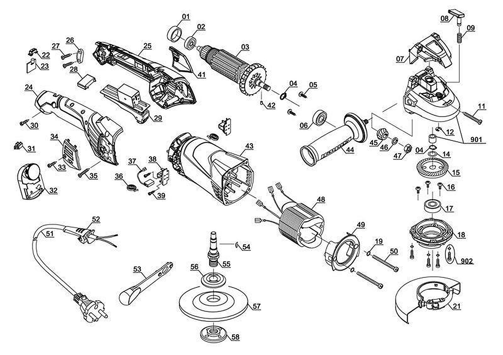Запасные части и деталировка для УШМ TE-AG 125 CE 4430860 (Ident number 11035)
