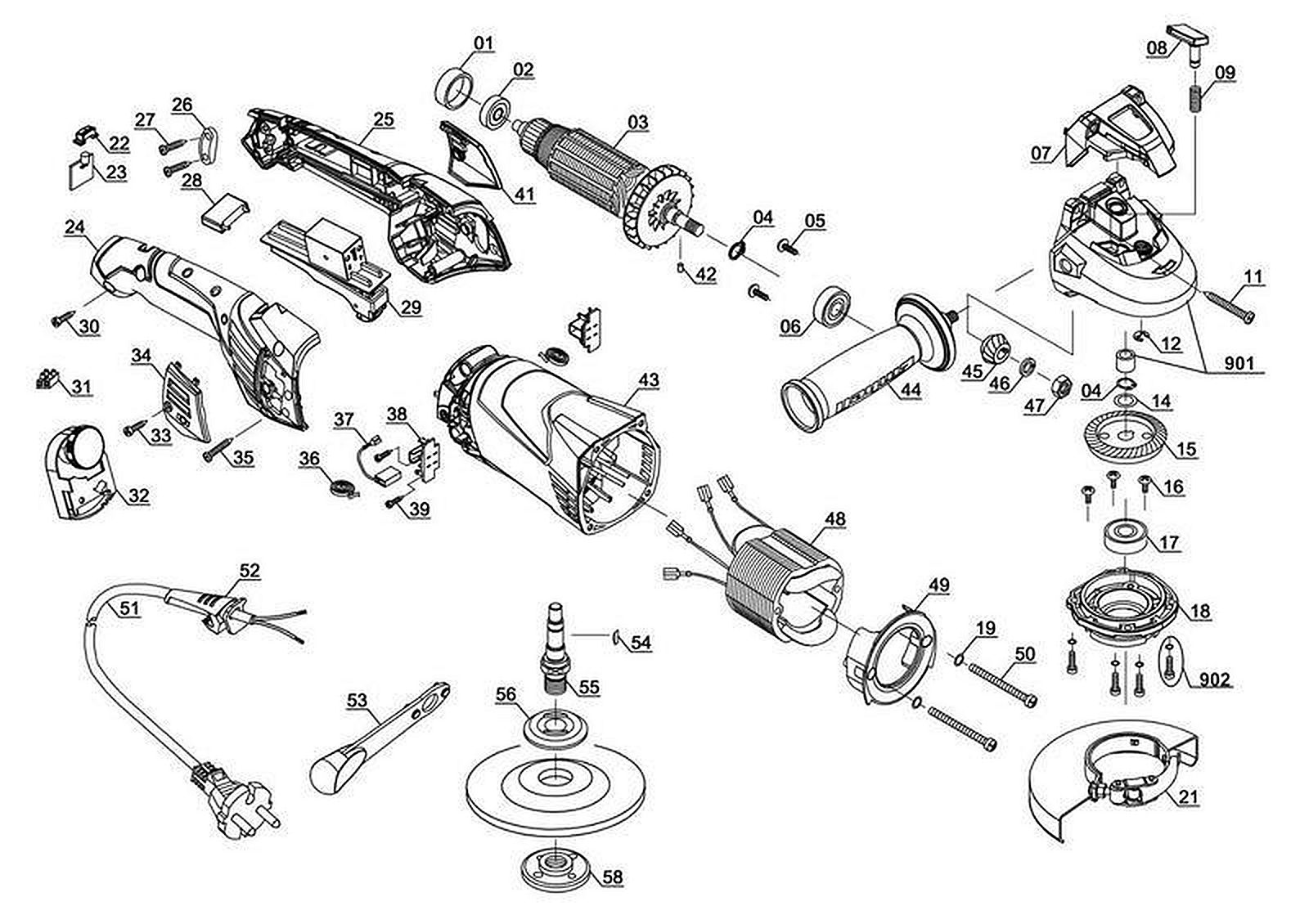 Запасные части и деталировка для УШМ TE-AG 125 CE 4430860 (Ident number 21060)