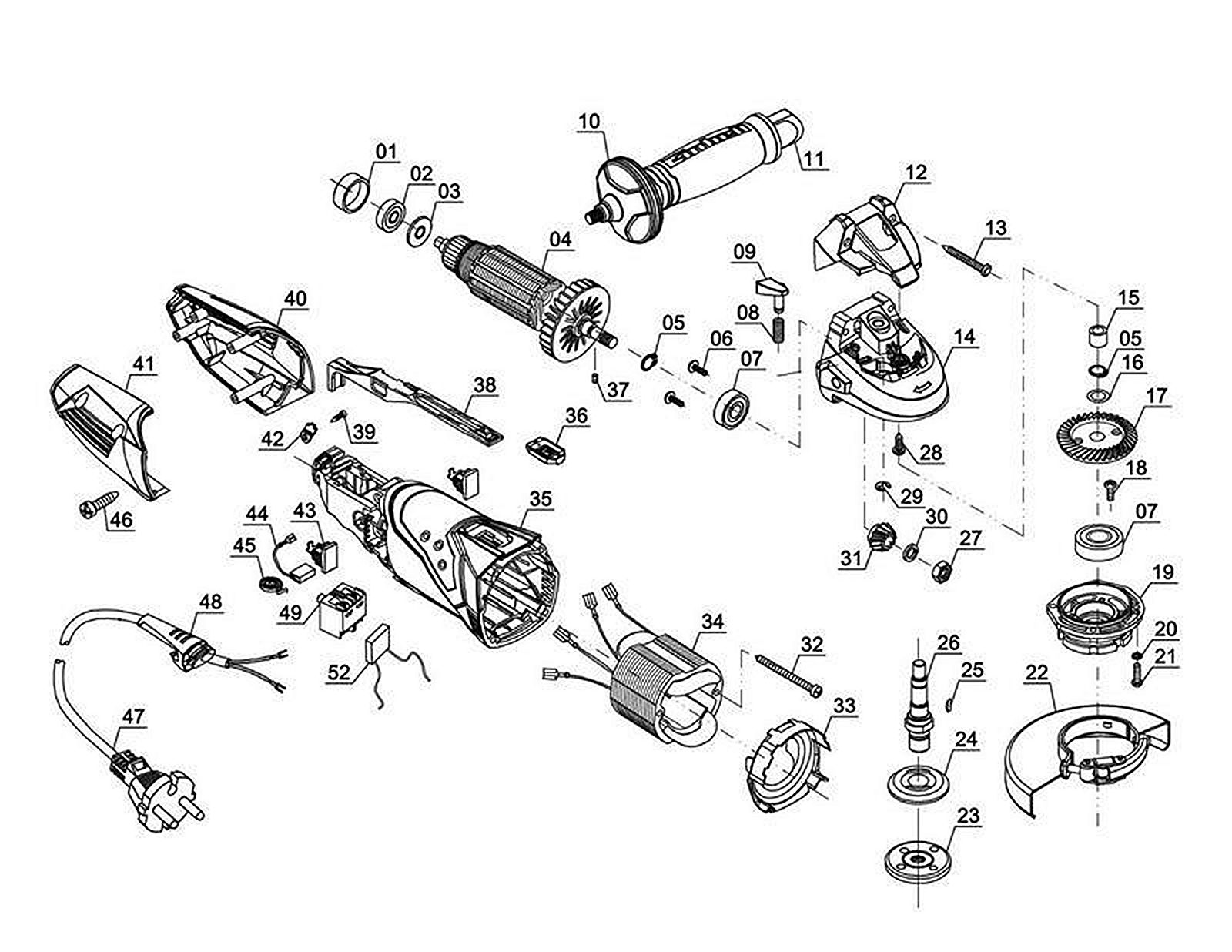 Запасные части и деталировка для УШМ TE-AG 125/750 4430880 (Ident number 11045)