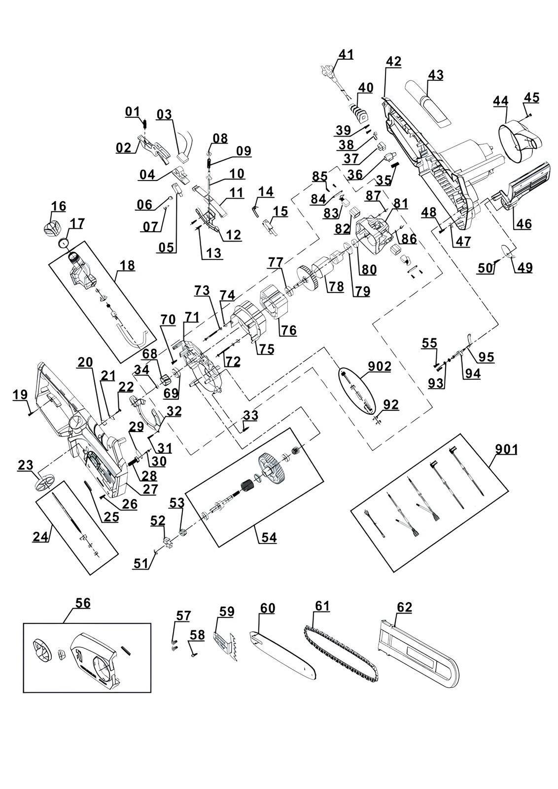 Запасные части и деталировка для пилы GH-EC 1835 4501710 (Ident number 11012)